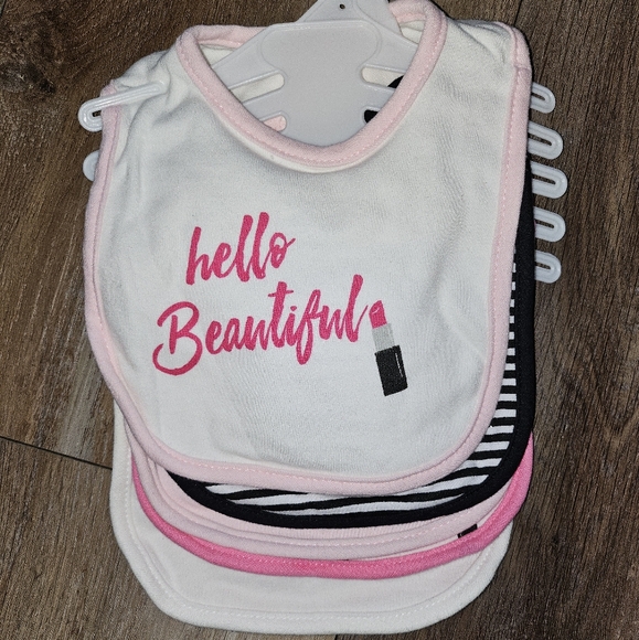 Baby Girl Bib Set | Beauty Theme | Set of 5 - Picture 2 of 2